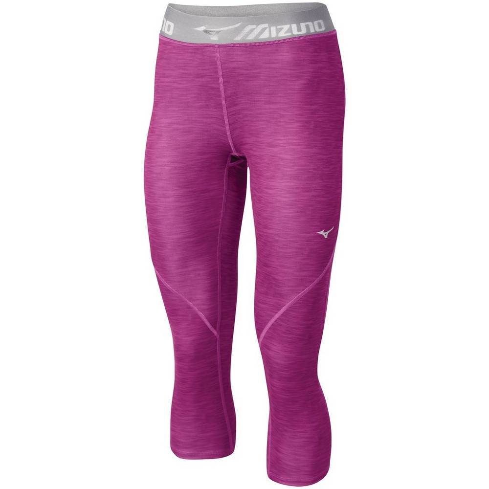 Mizuno Women's Impulse Printed ¾ Running Tights Purple (421670-GWY)